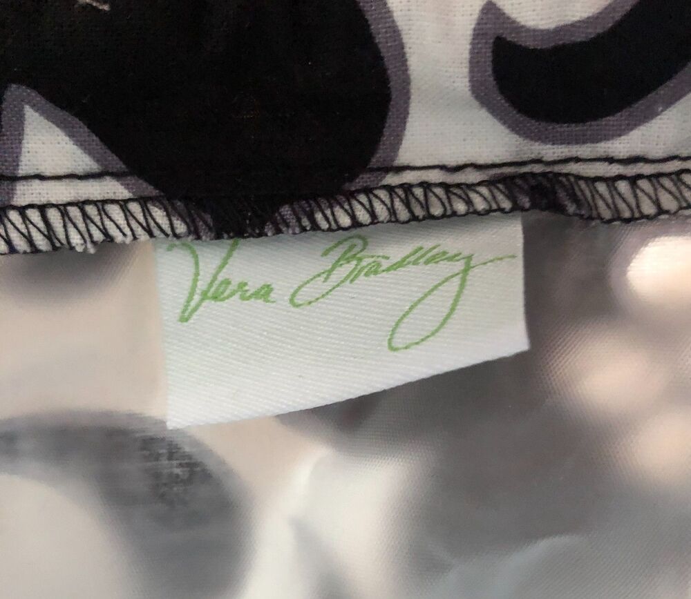 Vera Bradley Ditty Bag Night & Day Floral Black White Gym Pool Travel Beach - Picture 5 of 5